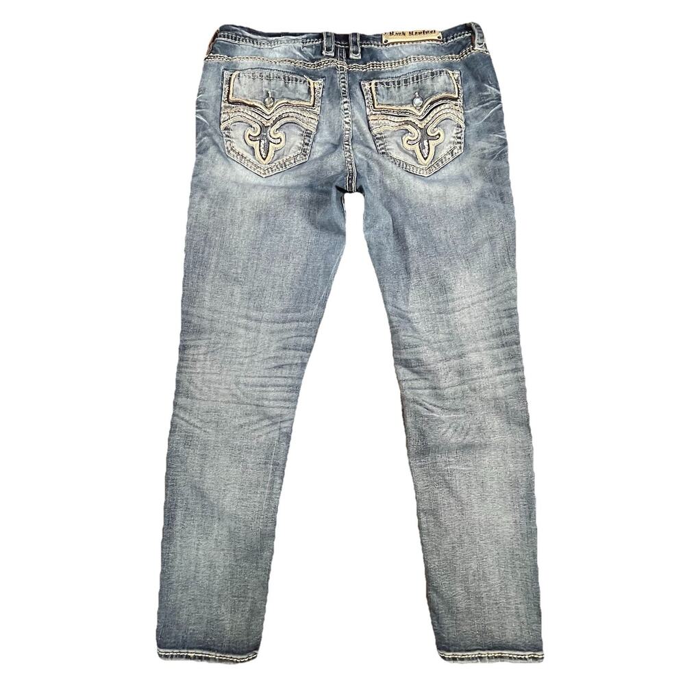 Rock Revival Beliss Easy Skinny Jeans 36x30 Faded Wash Stretch